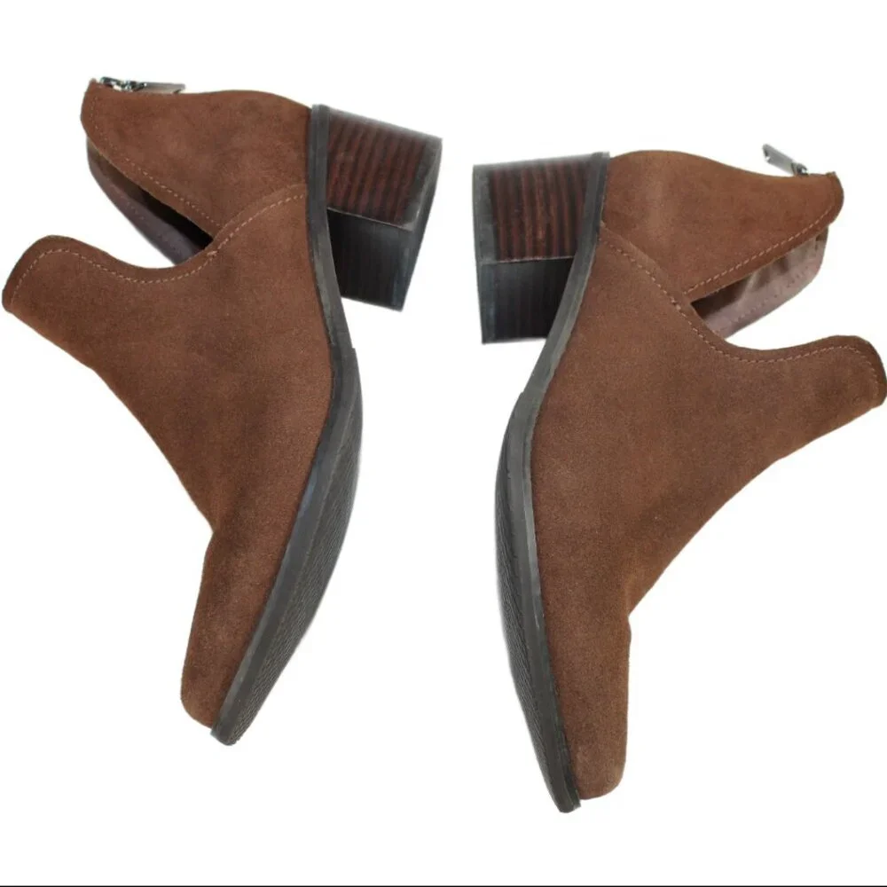 Blondo Eliza Brown Mocha Suede Waterproof Western Attitude Bootie Size 7.5
